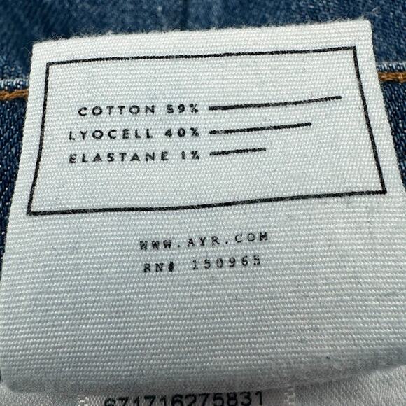 AYR Jeans Womens 28S Blue The Lala Straight Stretch Denim Medium Wash Mid Rise - Picture 7 of 13